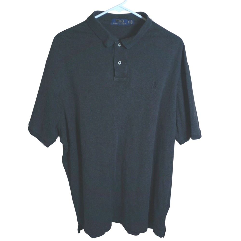 Polo Ralph Lauren Polo Shirt Mens XL Grey Excellent Short Sleeve Cotton Pique